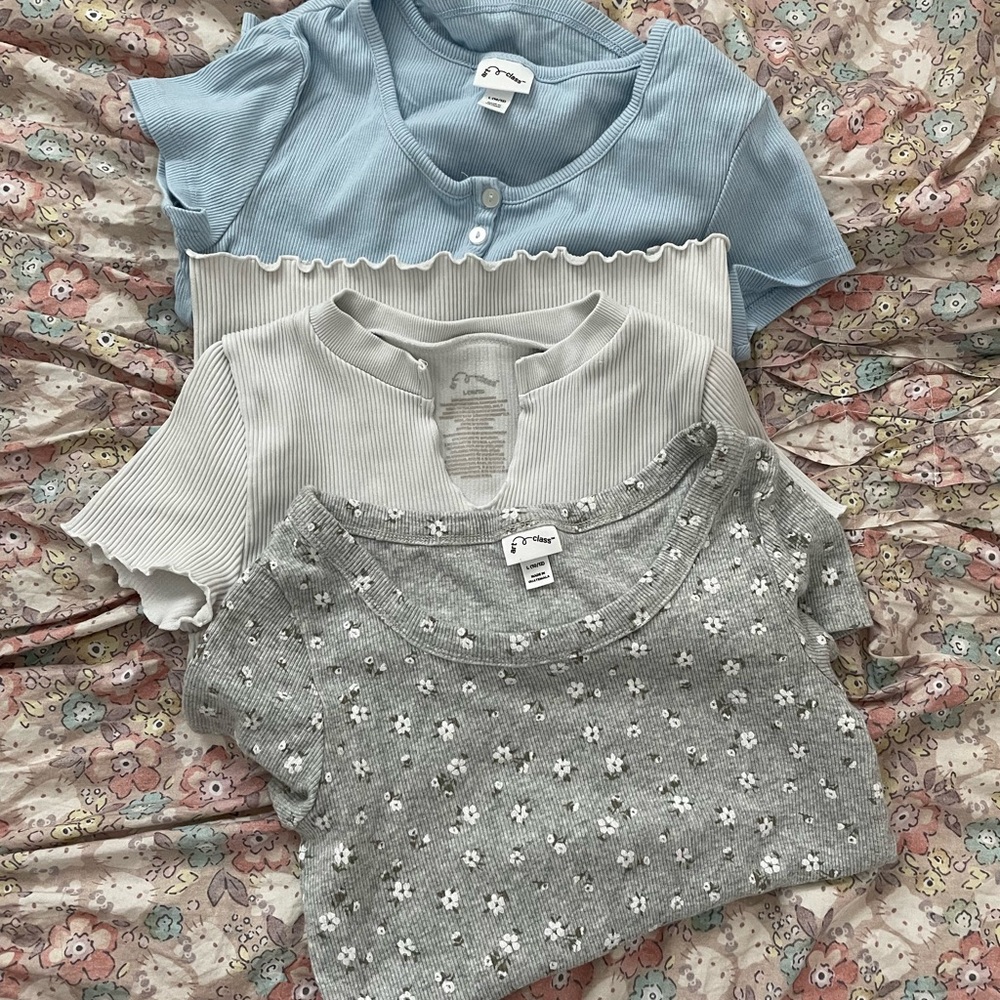 Stylish Kids' Blue and Gray Tops Set Size 10-12